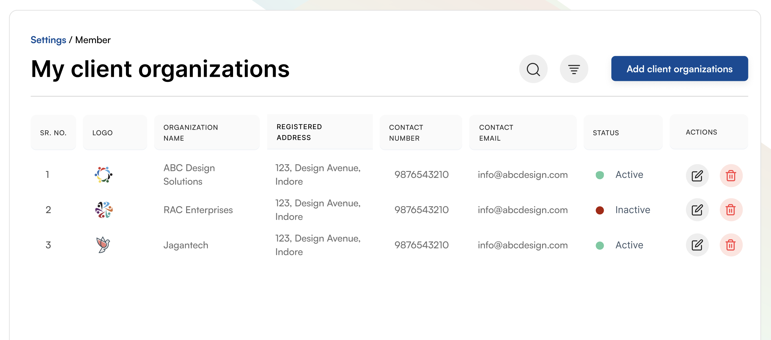 Client Organization Management